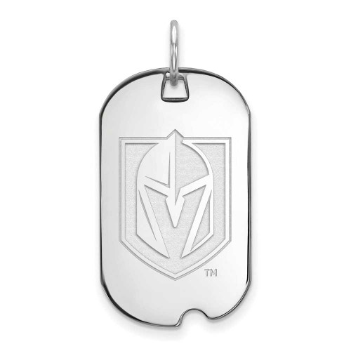 Image of Sterling Silver NHL LogoArt Vegas Golden Knights Small Dog Tag Pendant