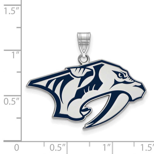 Image of Sterling Silver NHL Nashville Predators Large Enamel Pendant by LogoArt