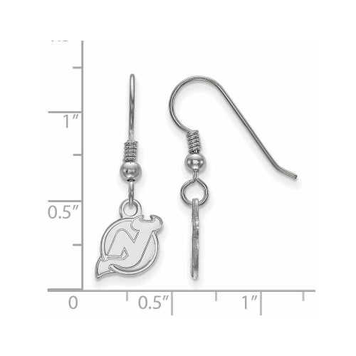 Image of Sterling Silver NHL New Jersey Devils X-Small Dangle Earrings by LogoArt