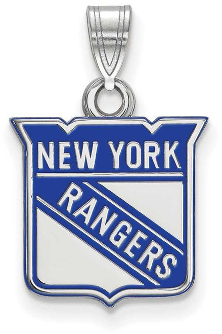 Image of Sterling Silver NHL New York Rangers Small Enamel Pendant by LogoArt