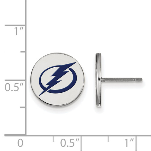 Sterling Silver NHL Tampa Bay Lightning Small Enamel Disc Earrings by LogoArt