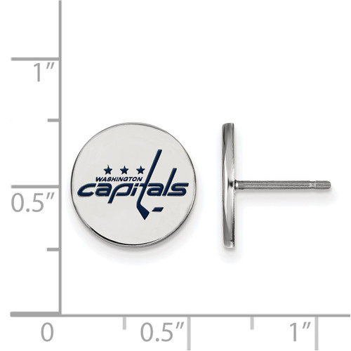 Sterling Silver NHL Washington Capitals Small Enamel Disc Earrings by LogoArt