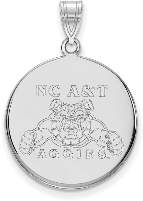 Sterling Silver North Carolina A&T Large Disc Pendant by LogoArt