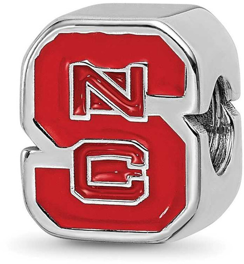 Image of Sterling Silver North Carolina State U Enamel Logo Bead by LogoArt