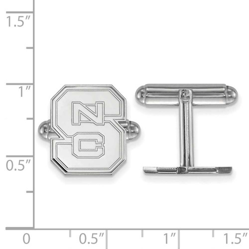 Image of Sterling Silver North Carolina State University Cuff Links by LogoArt (SS012NCS)