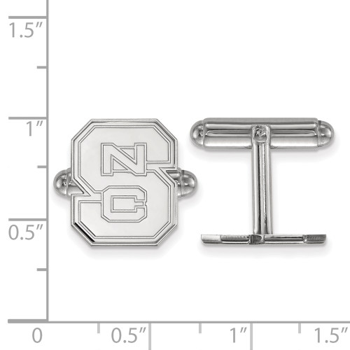 Sterling Silver North Carolina State University Cuff Links by LogoArt (SS012NCS)