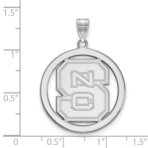 Image of Sterling Silver North Carolina State University L Pendant in Circle by LogoArt