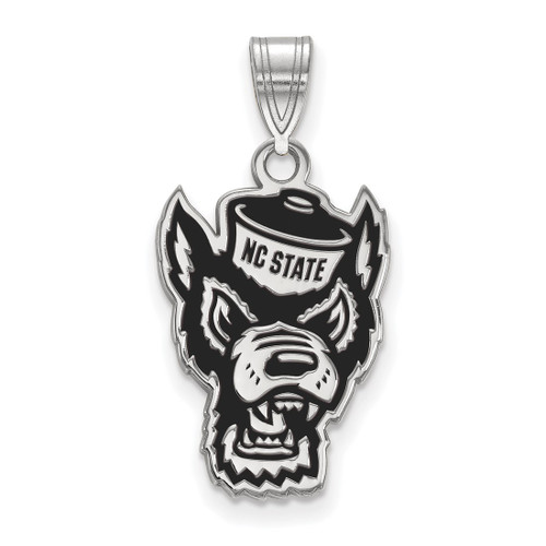 Sterling Silver North Carolina State University Large Pendant LogoArt SS076NCS