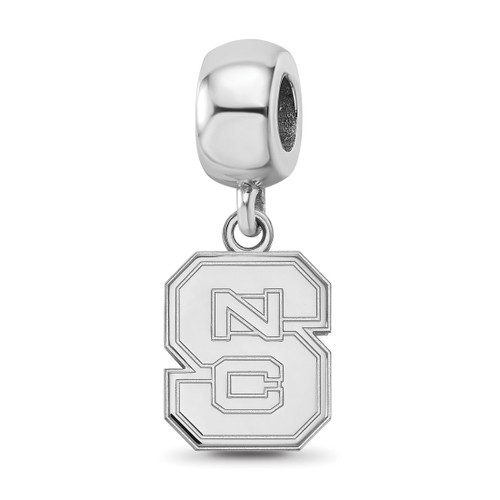 Sterling Silver North Carolina State University Sm Dangle Bead LogoArt SS036NCS