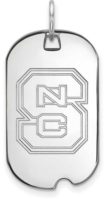 Image of Sterling Silver North Carolina State University Small Dog Tag by LogoArt