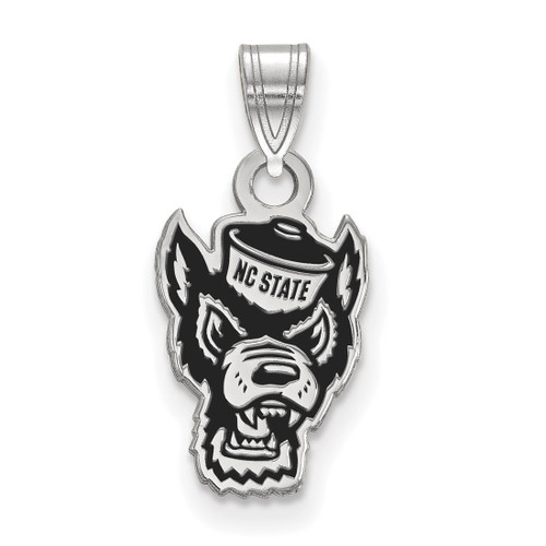 Sterling Silver North Carolina State University Small Enamel Pendant by LogoArt