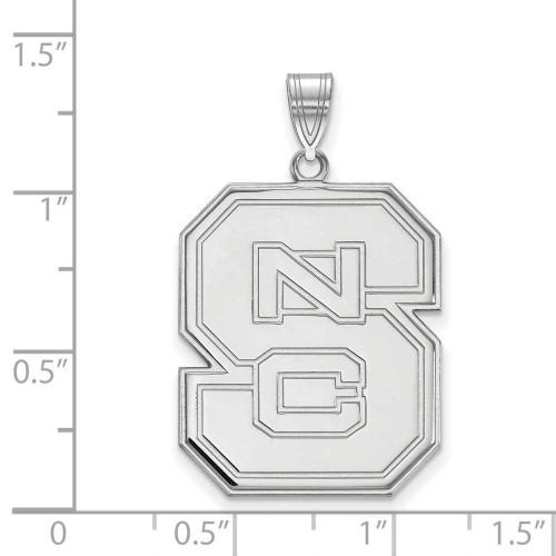 Image of Sterling Silver North Carolina State University XL Pendant by LogoArt (SS005NCS)