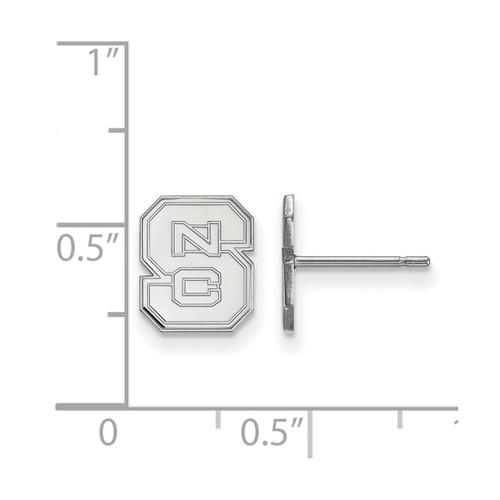 Sterling Silver North Carolina State University XSmall Earrings LogoArt SS008NCS