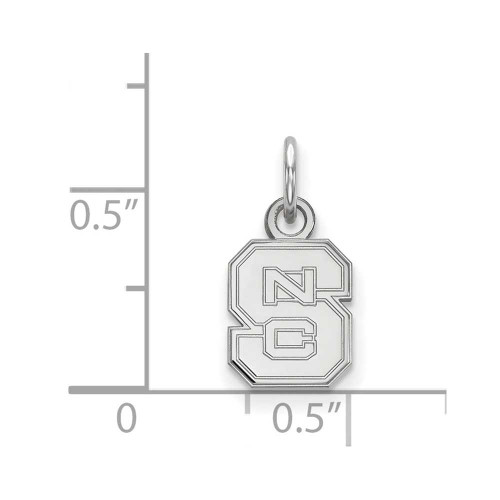 Image of Sterling Silver North Carolina State University X-Small Pendant LogoArt SS001NCS