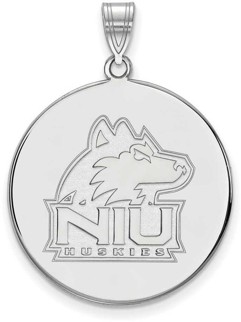 Image of Sterling Silver Northern Illinois University XL Disc Pendant by LogoArt SS035NIU