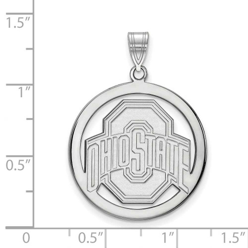 Image of Sterling Silver Ohio State University L Pendant in Circle by LogoArt