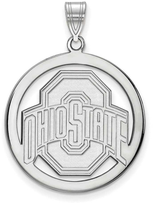 Image of Sterling Silver Ohio State University L Pendant in Circle by LogoArt