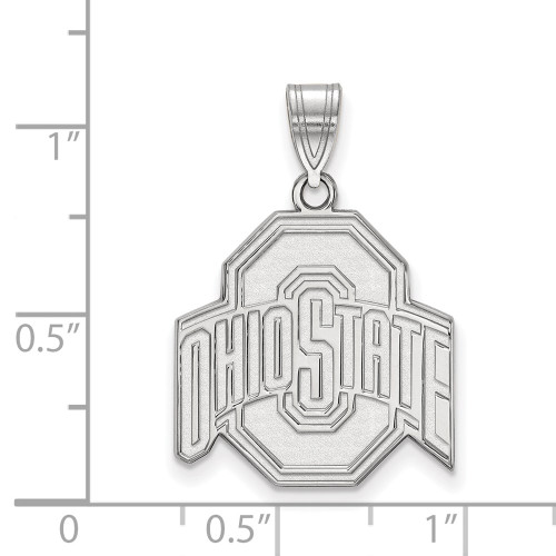 Sterling Silver Ohio State University Large Pendant by LogoArt (SS004OSU)
