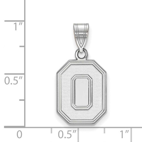 Image of Sterling Silver Ohio State University Medium Pendant by LogoArt (SS046OSU)