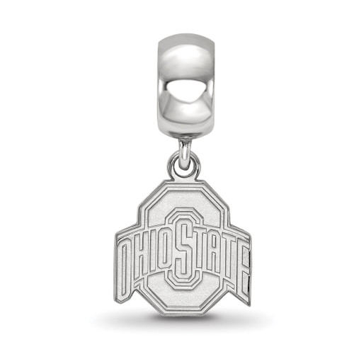 Sterling Silver Ohio State University Small Dangle Bead by LogoArt (SS037OSU)