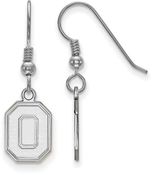 Image of Sterling Silver Ohio State University Small Dangle Earrings by LogoArt SS050OSU