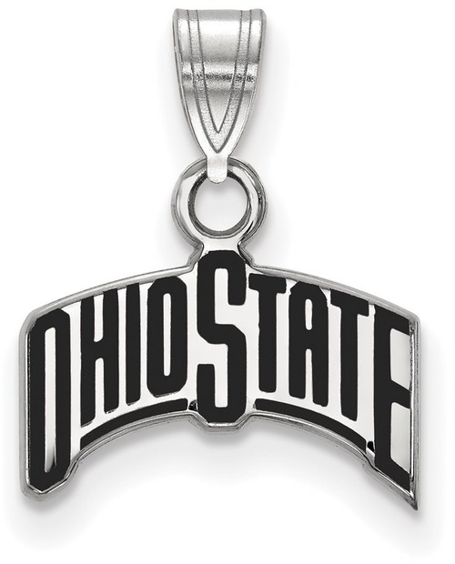 Sterling Silver Ohio State University Small Enamel Pendant by LogoArt (SS073OSU)