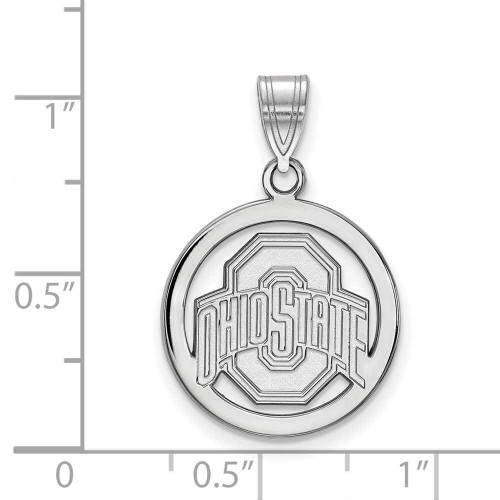 Image of Sterling Silver Ohio State University Small Pendant in Circle by LogoArt