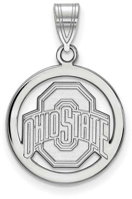 Image of Sterling Silver Ohio State University Small Pendant in Circle by LogoArt