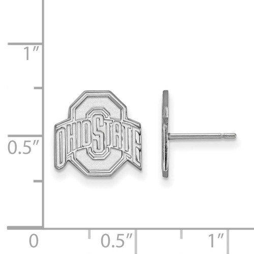 Image of Sterling Silver Ohio State University Small Post Earrings by LogoArt (SS009OSU)