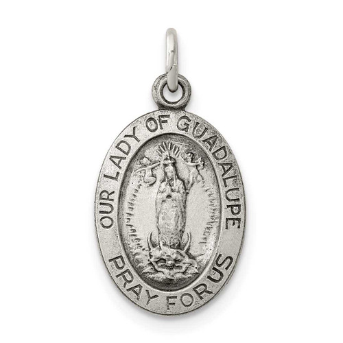 Image of Sterling Silver Our Lady Of Guadalupe Medal Charm QC5568