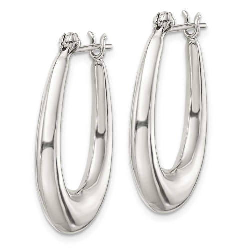 Image of 25mm Sterling Silver Oval Hoop Earrings QE3763