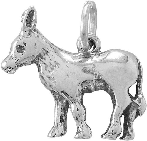 Image of Sterling Silver Oxidized Donkey Charm