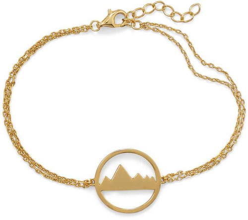 Image of Sterling Silver Peak of Fashion! 6.5"+1 Gold-plated Mountain Range Bracelet