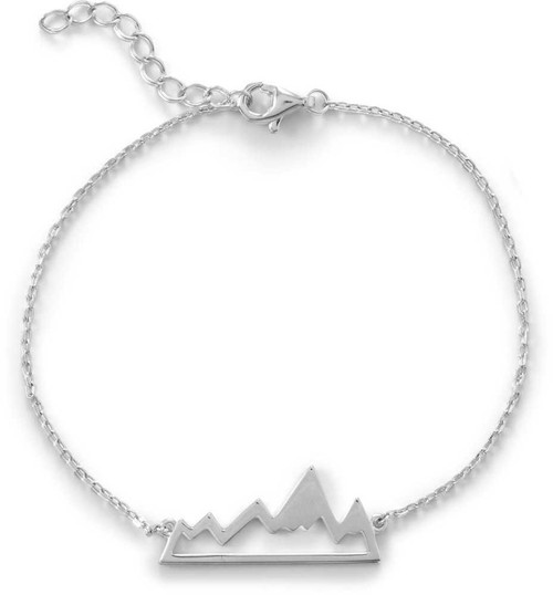 Image of Sterling Silver Peak of Fashion! Rhodium-plated Mountain Range Bracelet