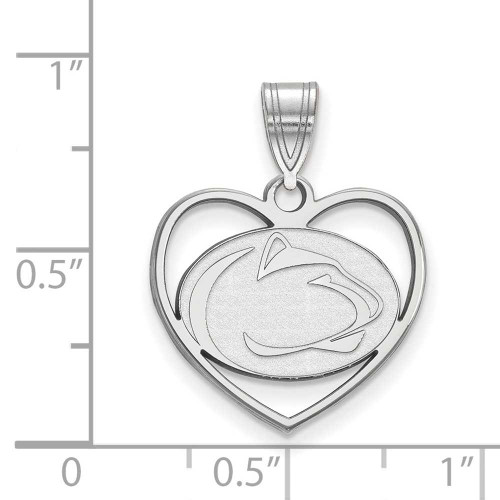 Image of Sterling Silver Penn State University Pendant in Heart by LogoArt