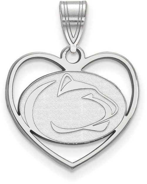 Image of Sterling Silver Penn State University Pendant in Heart by LogoArt