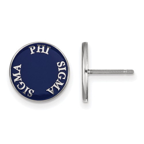 Sterling Silver Phi Sigma Sigma Enamel Post Earrings by LogoArt (SS019PSS)