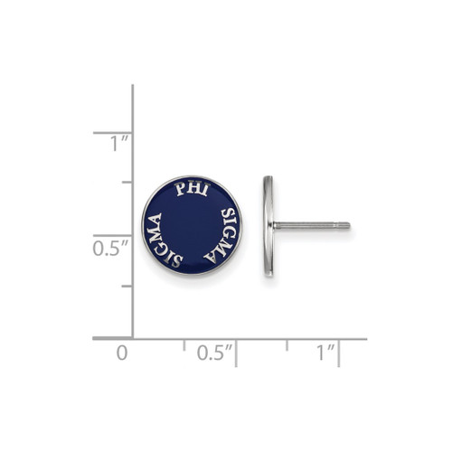 Sterling Silver Phi Sigma Sigma Enamel Post Earrings by LogoArt (SS019PSS)