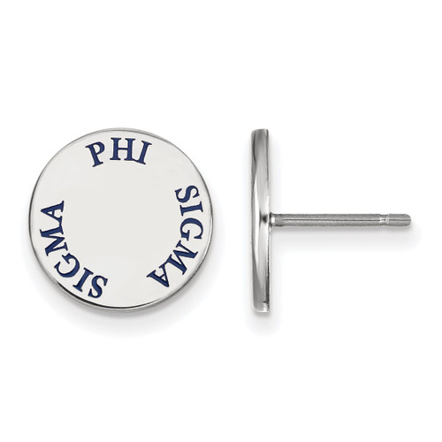 Sterling Silver Phi Sigma Sigma Enamel Post Earrings by LogoArt (SS020PSS)