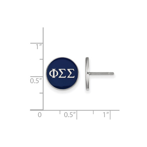 Sterling Silver Phi Sigma Sigma Enamel Post Earrings by LogoArt (SS031PSS)