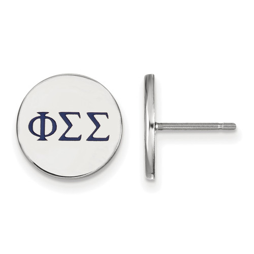 Sterling Silver Phi Sigma Sigma Enamel Post Earrings by LogoArt (SS032PSS)