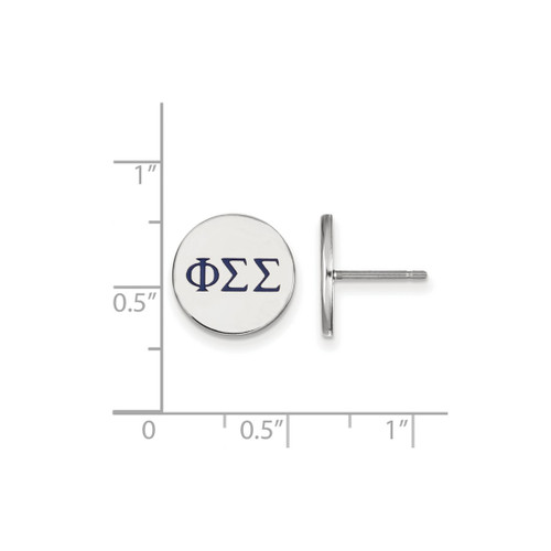 Sterling Silver Phi Sigma Sigma Enamel Post Earrings by LogoArt (SS032PSS)