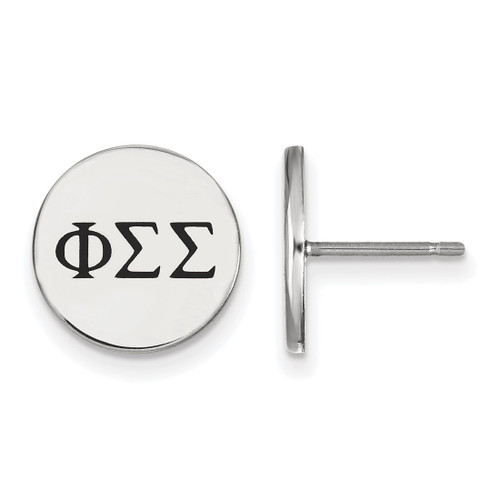 Sterling Silver Phi Sigma Sigma Enamel Post Earrings by LogoArt (SS033PSS)