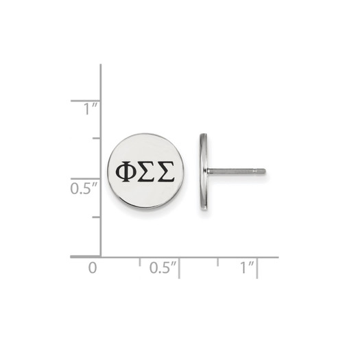 Sterling Silver Phi Sigma Sigma Enamel Post Earrings by LogoArt (SS033PSS)