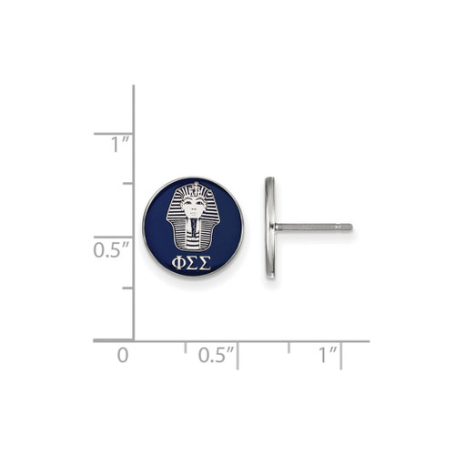 Sterling Silver Phi Sigma Sigma Enamel Post Earrings by LogoArt (SS046PSS)