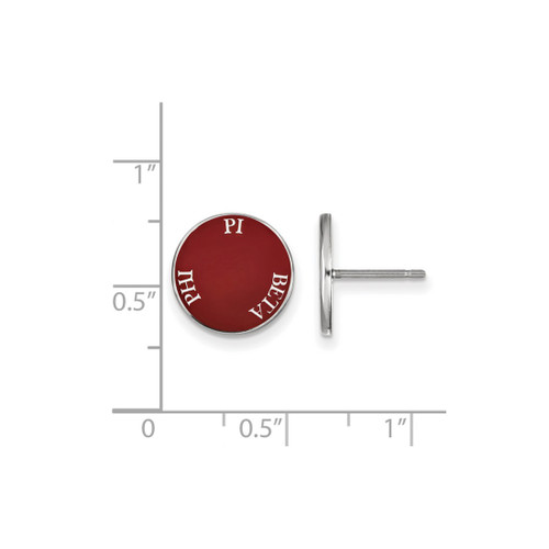 Sterling Silver Pi Beta Phi Enamel Post Earrings by LogoArt (SS019PBP)
