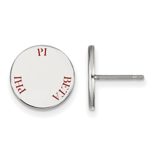 Sterling Silver Pi Beta Phi Enamel Post Earrings by LogoArt (SS020PBP)
