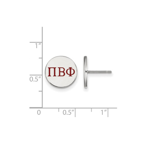 Sterling Silver Pi Beta Phi Enamel Post Earrings by LogoArt (SS032PBP)