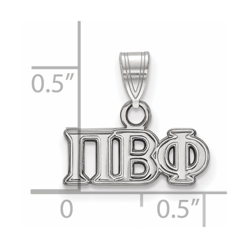 Sterling Silver Pi Beta Phi Small Pendant by LogoArt (SS002PBP)