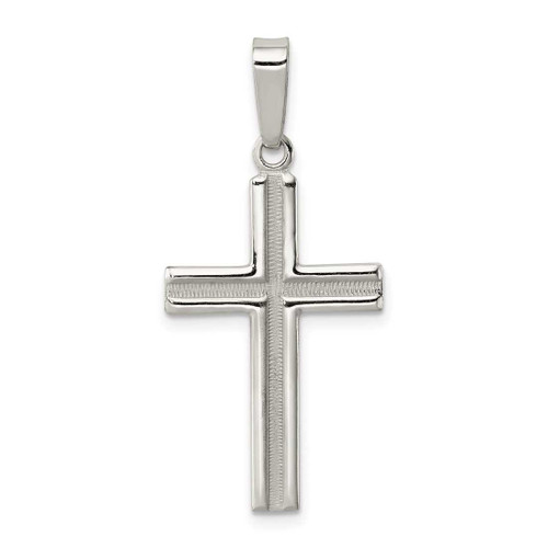 Image of Sterling Silver Polished & Matte Finish Cross Pendant